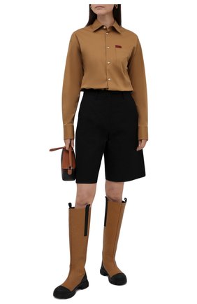 Женская хлопковая рубашка DSQUARED2 бежевого цвета по цене 29950 руб., арт. S75DL0784/S35175 | Фото 2 Женская хлопковая рубашка DSQUARED2 бежевого цвета, арт. S75DL0784/S35175 | Фото 2