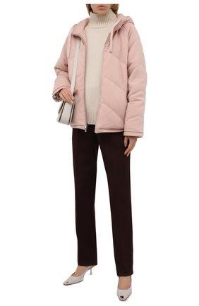 Женская пуховая куртка LORO PIANA розового цвета, арт. FAL7250 | Фото 2 (Материал внешний: Синтетический материал; Материал утеплителя: Шерсть, Пух и перо; Стили: Кэжуэл; Рукава: Длинные; Длина (верхняя одежда): Короткие; Кросс-КТ: Куртка; Женское Кросс-КТ: Пуховик-куртка)