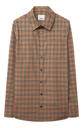 Детская хлопковая рубашка BURBERRY бежевого цвета по цене 19100 руб., арт. 8042957 | Фото 1 Детская хлопковая рубашка BURBERRY бежевого цвета, арт. 8042957 | Фото 1