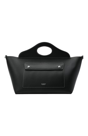 Женская сумка pocket BURBERRY черного цвета, арт. 8041745 | Фото 1 (Материал: Натуральная кожа; Сумки-технические: Сумки top-handle; Размер: large)