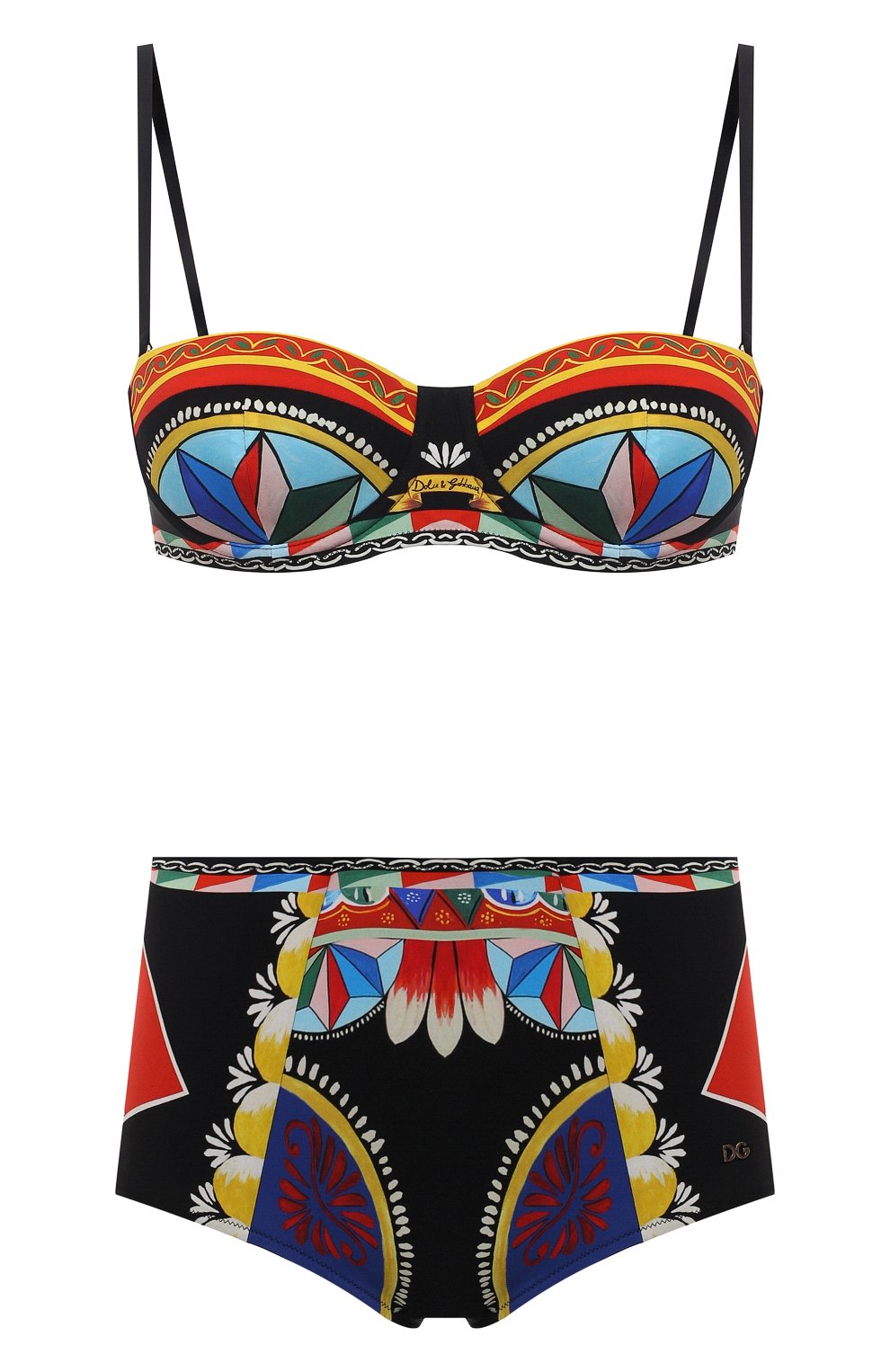 Женский раздельный купальник DOLCE & GABBANA черного цвета, арт. 08A27J/FPG57 | Фото 1