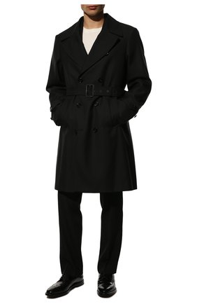 Мужской тренч DOLCE & GABBANA черного цвета по цене 186500 руб., арт. G021CT/HUMJM | Фото 2 Мужской тренч DOLCE & GABBANA черного цвета, арт. G021CT/HUMJM | Фото 2 (Материал внешний: Синтетический материал, Шерсть; Длина (верхняя одежда): До колена; Рукава: Длинные; Стили: Кэжуэл; Материал подклада: Вискоза; Мужское Кросс-КТ: Тренчкот-верхняя одежда)