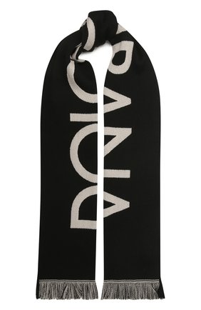 Мужской шерстяной шарф DOLCE & GABBANA черного цвета по цене 37800 руб., арт. GQ215E/G2JAL | Фото 1 Мужской шерстяной шарф DOLCE & GABBANA черного цвета, арт. GQ215E/G2JAL | Фото 1