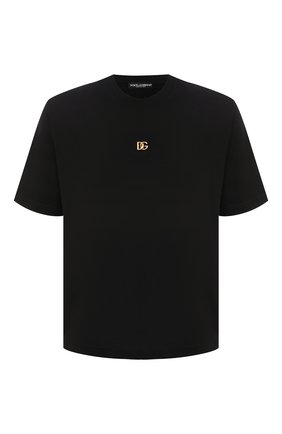 Мужская хлопковая футболка DOLCE & GABBANA черного цвета по цене 33350 руб., арт. G8NC5Z/G7A0W | Фото 1 Мужская хлопковая футболка DOLCE & GABBANA черного цвета, арт. G8NC5Z/G7A0W | Фото 1