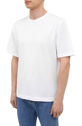 Мужская хлопковая футболка DOLCE & GABBANA белого цвета, арт. G8NC5T/FU7EQ | Фото 3 (Принт: Без принта; Рукава: Короткие; Длина (для топов): Стандартные; Материал внешний: Хлопок; Стили: Кэжуэл)