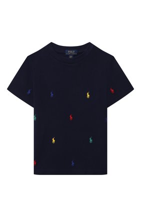 Детская хлопковая футболка POLO RALPH LAUREN темно-синего цвета по цене 3455 руб., арт. 321844626 | Фото 1 Детская хлопковая футболка POLO RALPH LAUREN темно-синего цвета, арт. 321844626 | Фото 1
