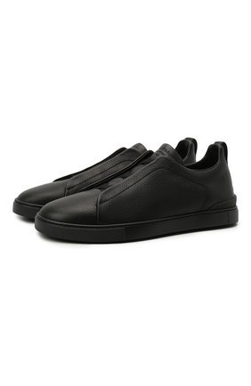 Мужские кожаные кеды triple stitch ZEGNA COUTURE черного цвета по цене 59500 руб., арт. A4667X-LHCV0 | Фото 1 Мужские кожаные кеды triple stitch ZEGNA COUTURE черного цвета, арт. A4667X-LHCV0 | Фото 1