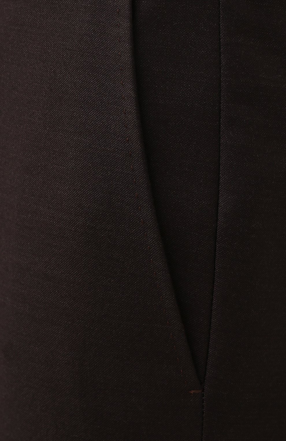 Мужские шерстяные брюки ERMENEGILDO ZEGNA коричневого цвета, арт. 228F13/75SB12 | Фото 5 (Материал внешний: Шерсть; Длина (брюки, джинсы): Стандартные; Стили: Классический; Случай: Формальный; Материал подклада: Вискоза)