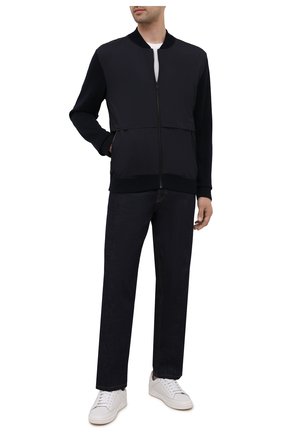 Мужской комбинированный кардиган Z ZEGNA темно-синего цвета по цене 64200 руб., арт. VYP64/ZZ178 | Фото 2 Мужской комбинированный кардиган Z ZEGNA темно-синего цвета, арт. VYP64/ZZ178 | Фото 2