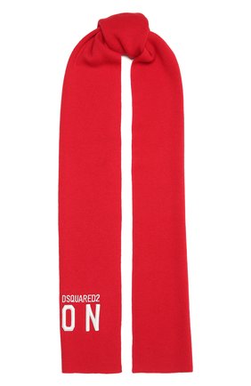 Мужской шерстяной шарф DSQUARED2 красного цвета, арт. KNM0011 01W04331 | Фото 1 (Материал: Шерсть, Текстиль; Кросс-КТ: шерсть; Мужское Кросс-КТ: Шарфы - шарфы)