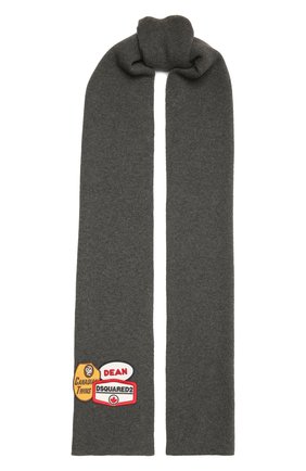 Мужской шерстяной шарф DSQUARED2 серого цвета по цене 19950 руб., арт. KNM0011 01W04331 | Фото 1 Мужской шерстяной шарф DSQUARED2 серого цвета, арт. KNM0011 01W04331 | Фото 1 (Материал: Шерсть)