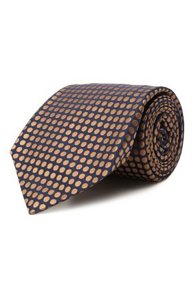 Мужской шелковый галстук KITON темно-бежевого цвета, арт. UCRVKLC08G72 | Фото 1 (Материал: Текстиль, Шелк; Принт: С принтом)