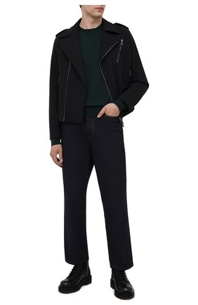 Мужская хлопковая куртка EMPORIO ARMANI черного цвета, арт. 6K1B65/1DE9Z | Фото 2 (Рукава: Длинные; Материал внешний: Хлопок; Длина (верхняя одежда): Короткие; Материал подклада: Синтетический материал; Кросс-КТ: Куртка, Ветровка; Стили: Кэжуэл)