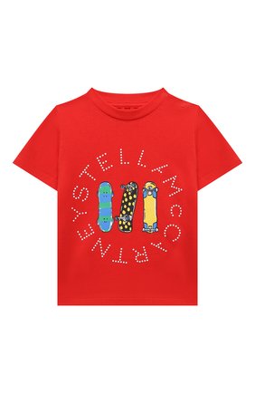 Детский хлопковая футболка STELLA MCCARTNEY красного цвета по цене 3130 руб., арт. 603085/SQJG4 | Фото 1 Детский хлопковая футболка STELLA MCCARTNEY красного цвета, арт. 603085/SQJG4 | Фото 1