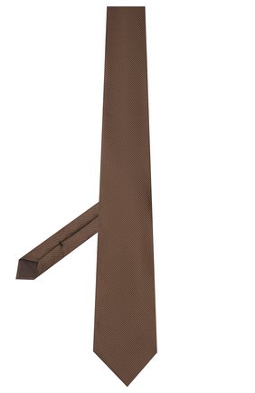 Мужской шелковый галстук TOM FORD темно-коричневого цвета, арт. 2TF05/XTF | Фото 2 (Материал: Текстиль, Шелк; Принт: Без принта)