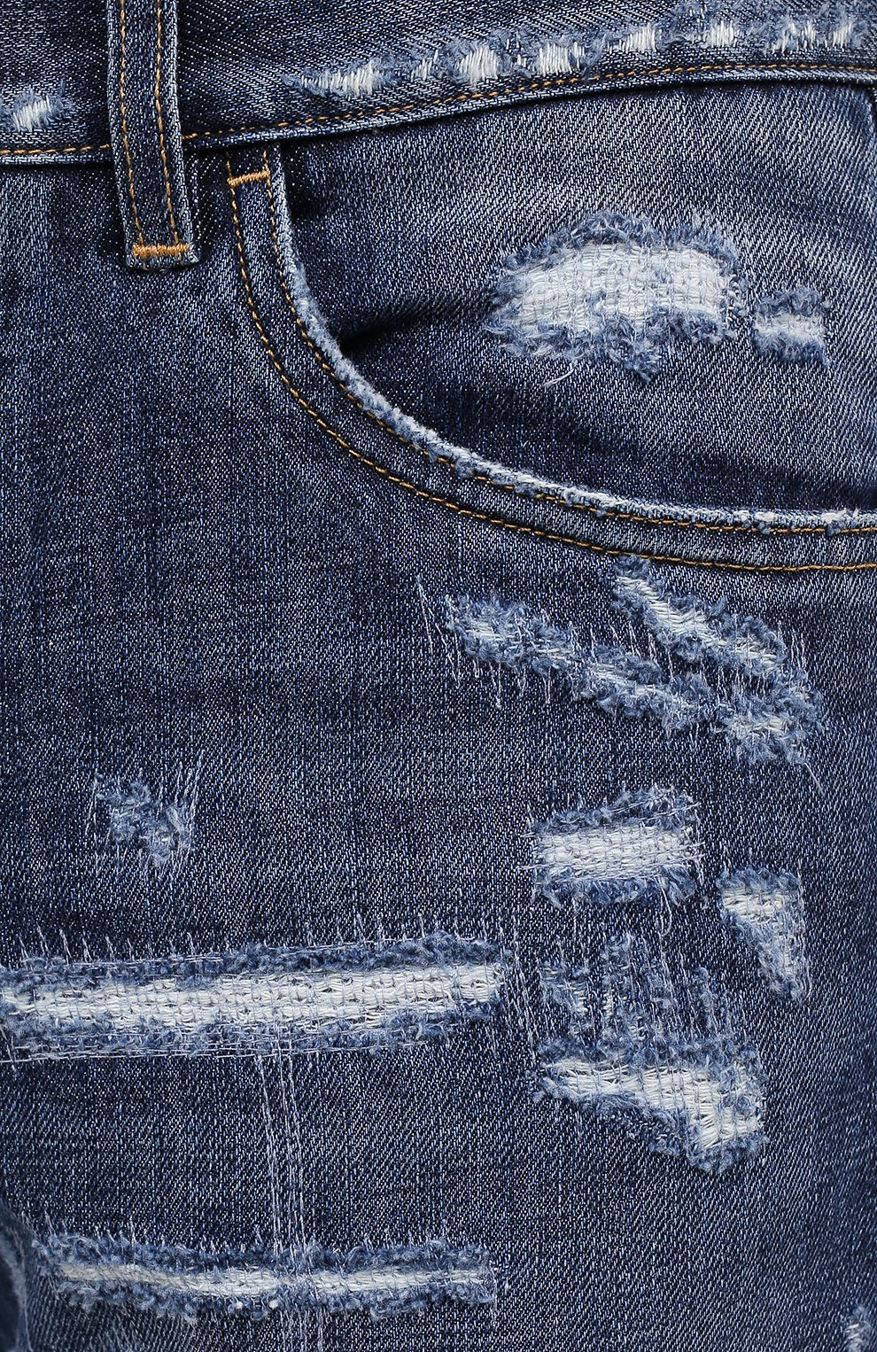 Мужские джинсы DOLCE & GABBANA синего цвета, арт. GYJCCD/G8EM2 | Фото 5 (Силуэт М (брюки): Прямые; Кросс-КТ: Деним; Длина (брюки, джинсы): Стандартные; Стили: Гранж; Материал внешний: Хлопок; Детали: Потертости)