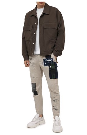 Мужские хлопковые брюки DSQUARED2 бежевого цвета, арт. S74KB0577/S41794 | Фото 2 (Длина (брюки, джинсы): Стандартные; Материал внешний: Хлопок; Случай: Повседневный; Стили: Гранж)