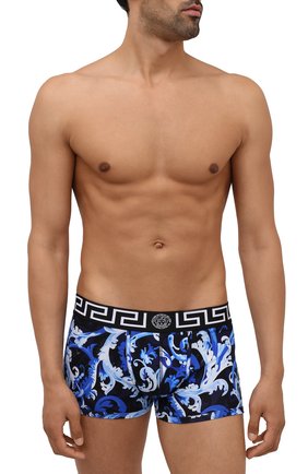 Мужские хлопковые боксеры VERSACE синего цвета по цене 8220 руб., арт. 1000957/1A00997 | Фото 2 Мужские хлопковые боксеры VERSACE синего цвета, арт. 1000957/1A00997 | Фото 2