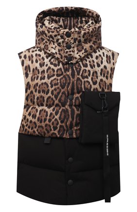 Мужской пуховый жилет DOLCE & GABBANA леопардового цвета по цене 186500 руб., арт. G9VL8Z/G7YU0 | Фото 1 Мужской пуховый жилет DOLCE & GABBANA леопардового цвета, арт. G9VL8Z/G7YU0 | Фото 1