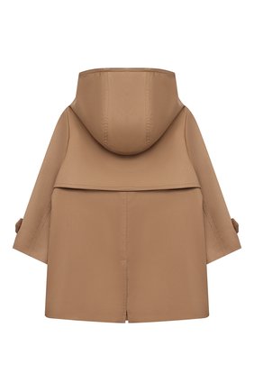 Детского хлопковый плащ с капюшоном BURBERRY бежевого цвета по цене 37200 руб., арт. 8040936 | Фото 2 Детского хлопковый плащ с капюшоном BURBERRY бежевого цвета, арт. 8040936 | Фото 2