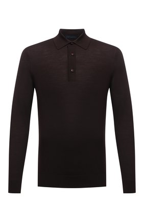 Мужское шерстяное поло KITON темно-коричневого цвета по цене 169000 руб., арт. UK864 | Фото 1 Мужское шерстяное поло KITON темно-коричневого цвета, арт. UK864 | Фото 1 (Материал внешний: Шерсть; Длина (для топов): Стандартные; Кросс-КТ: Трикотаж; Стили: Классический; Рукава: Длинные; Застежка: Пуговицы)