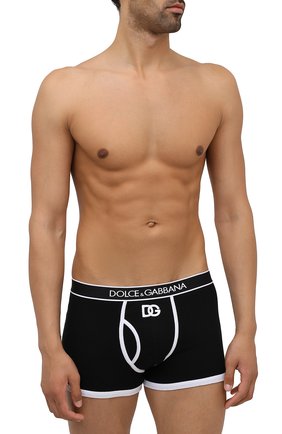 Мужские хлопковые боксеры DOLCE & GABBANA черного цвета по цене 5640 руб., арт. M4D21J/0UAIJ | Фото 2 Мужские хлопковые боксеры DOLCE & GABBANA черного цвета, арт. M4D21J/0UAIJ | Фото 2 (Материал внешний: Хлопок; Мужское Кросс-КТ: Трусы; Кросс-КТ: бельё)