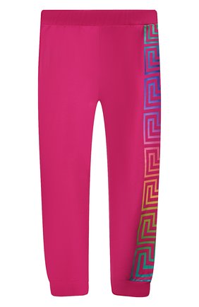 Детские хлопковые джоггеры VERSACE фуксия цвета по цене 18100 руб., арт. 1001734/1A01335/8A-14A | Фото 1 Детские хлопковые джоггеры VERSACE фуксия цвета, арт. 1001734/1A01335/8A-14A | Фото 1