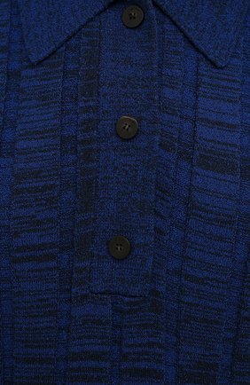 Женское поло из вискозы JOSEPH темно-синего цвета, арт. JF005360 | Фото 5 (Рукава: Короткие; Длина (для топов): Стандартные; Кросс-КТ: Трикотаж; Материал внешний: Вискоза; Стили: Кэжуэл)