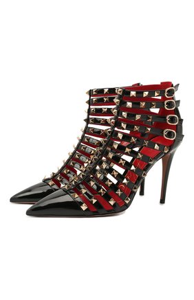 Женские кожаные ботильоны rockstud alcove VALENTINO черного цвета по цене 99500 руб., арт. WW2S0CQ0/HNQ | Фото 1 Женские кожаные ботильоны rockstud alcove VALENTINO черного цвета, арт. WW2S0CQ0/HNQ | Фото 1