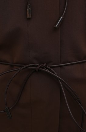 Женский плащ из хлопка и шелка PETAR PETROV коричневого цвета, арт. MYKA SPF21M1 | Фото 5 (Материал внешний: Шелк, Хлопок; Рукава: Длинные; Длина (верхняя одежда): Длинные; Кросс-КТ: дождевики; Стили: Кэжуэл)