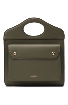 Женская сумка pocket bag medium BURBERRY хаки цвета, арт. 8042434 | Фото 1 (Материал: Натуральная кожа; Сумки-технические: Сумки top-handle; Ремень/цепочка: На ремешке; Размер: medium)