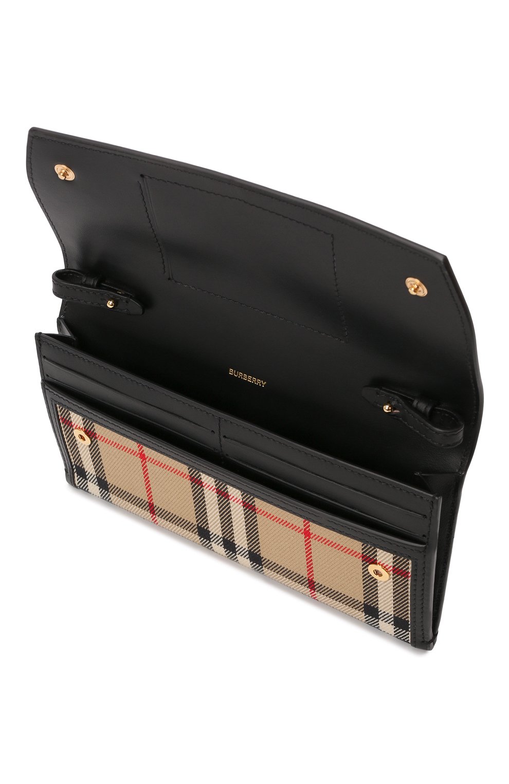 Женская сумка check small BURBERRY черного цвета, арт. 8041802 | Фото 4 (Сумки-технические: Сумки через плечо; Ремень/цепочка: На ремешке; Материал: Текстиль; Размер: small)