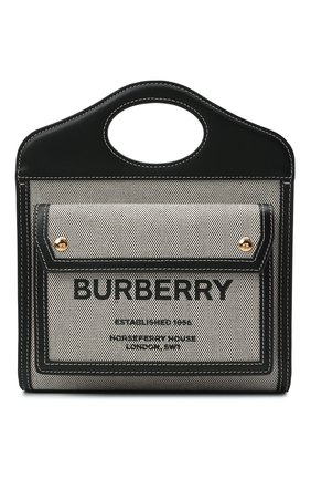 Женская сумка pocket bag medium BURBERRY черного цвета, арт. 8039363 | Фото 1 (Сумки-технические: Сумки top-handle; Ремень/цепочка: На ремешке; Материал: Текстиль; Размер: medium)