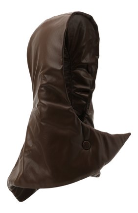 Женский капюшон из экокожи NANUSHKA коричневого цвета, арт. NW21PFHT00378 | Фото 1 (Материал: Текстиль, Синтетический материал, Пластик)