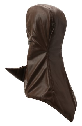 Женский капюшон из экокожи NANUSHKA коричневого цвета, арт. NW21PFHT00378 | Фото 2 (Материал: Текстиль, Синтетический материал, Пластик)