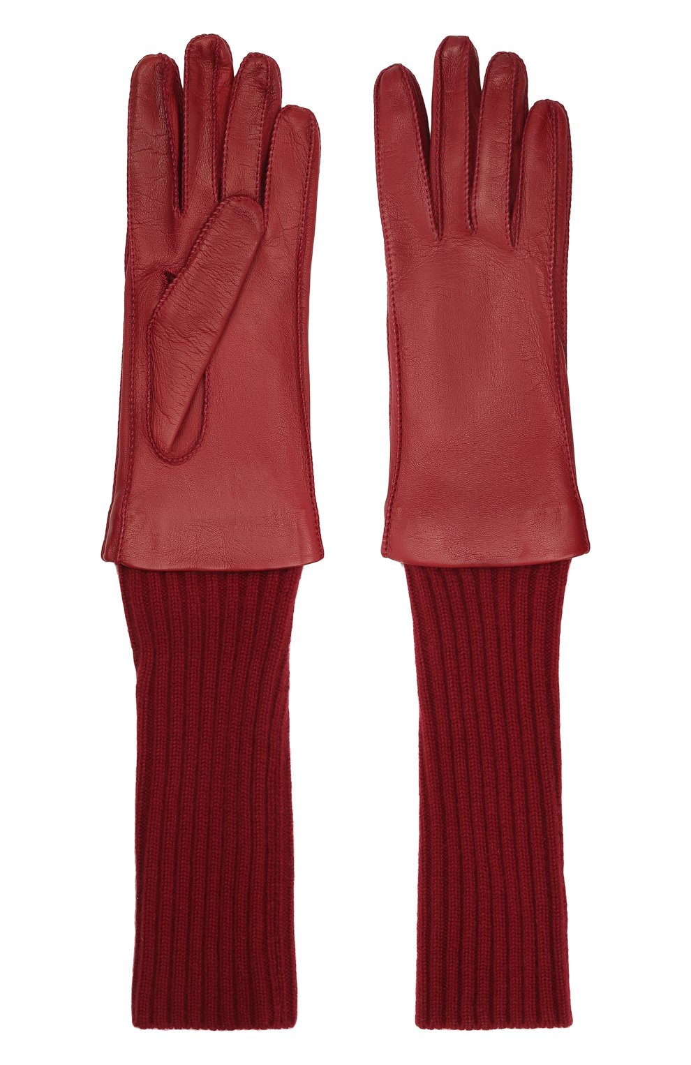 Женские перчатки LORO PIANA бордового цвета, арт. FAL8232 | Фото 2 (Материал: Натуральная кожа)