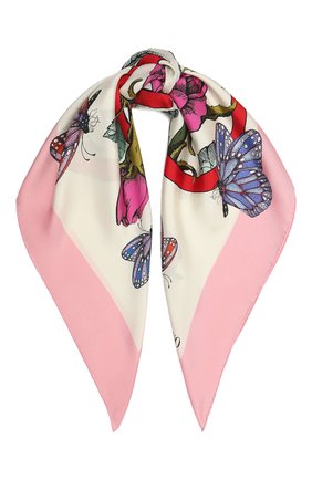 Женский шелковый платок VALENTINO розового цвета, арт. WW2EI114/PRK | Фото 1 (Материал: Текстиль, Шелк; Принт: С принтом)