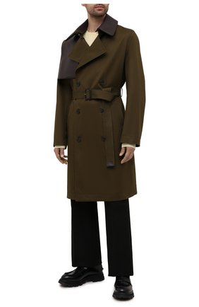 Мужской хлопковый тренч LOEWE хаки цвета по цене 237000 руб., арт. H526Y01W22 | Фото 2 Мужской хлопковый тренч LOEWE хаки цвета, арт. H526Y01W22 | Фото 2