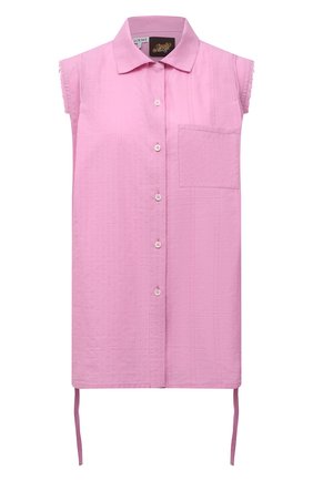Женская хлопковая рубашка loewe x paula's ibiza LOEWE розового цвета, арт. S616Y06X09 | Фото 1 (Материал внешний: Хлопок; Стили: Романтичный; Женское Кросс-КТ: Рубашка-одежда; Принт: Без принта; Длина (для топов): Удлиненные; Рукава: Без рукавов)