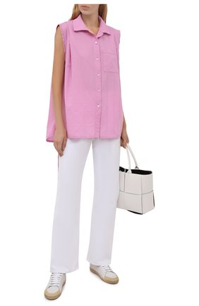 Женская хлопковая рубашка loewe x paula's ibiza LOEWE розового цвета по цене 53550 руб., арт. S616Y06X09 | Фото 2 Женская хлопковая рубашка loewe x paula's ibiza LOEWE розового цвета, арт. S616Y06X09 | Фото 2 (Материал внешний: Хлопок; Стили: Романтичный; Женское Кросс-КТ: Рубашка-одежда; Принт: Без принта; Длина (для топов): Удлиненные; Рукава: Без рукавов)