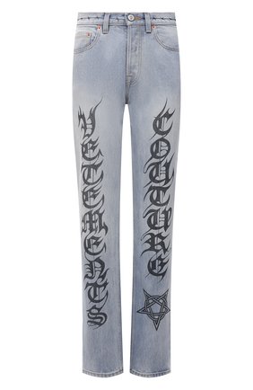 Женские джинсы VETEMENTS голубого цвета по цене 114000 руб., арт. WA52PA700B 2803/LIGHT BLUE | Фото 1 Женские джинсы VETEMENTS голубого цвета, арт. WA52PA700B 2803/LIGHT BLUE | Фото 1