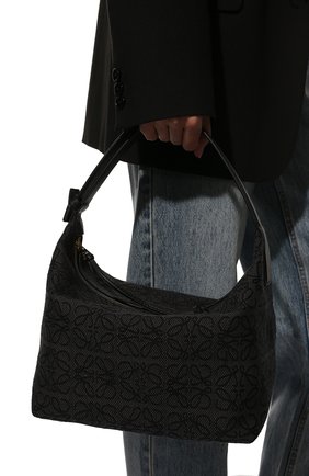 Женская сумка cubi LOEWE черного цвета, арт. A906K68X04 | Фото 2 (Сумки-технические: Сумки top-handle; Материал: Текстиль; Размер: small)