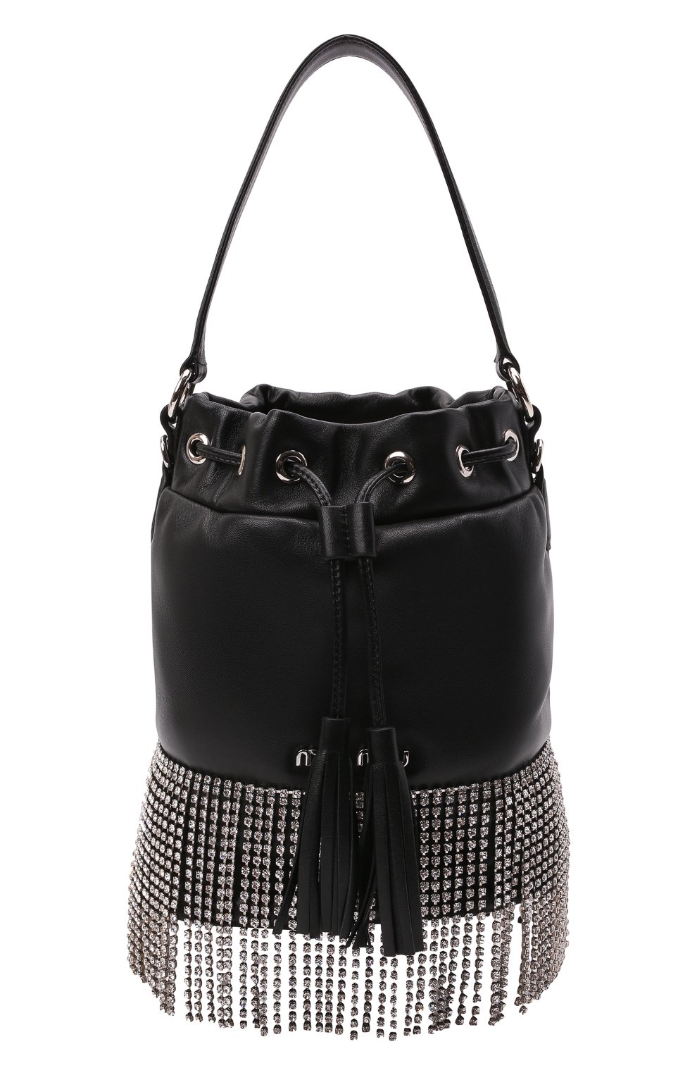 Женская сумка MIU MIU черного цвета, арт. 5BE014-2B6J-F0002-CFM | Фото 1 (Сумки-технические: Сумки top-handle; Материал: Натуральная кожа)