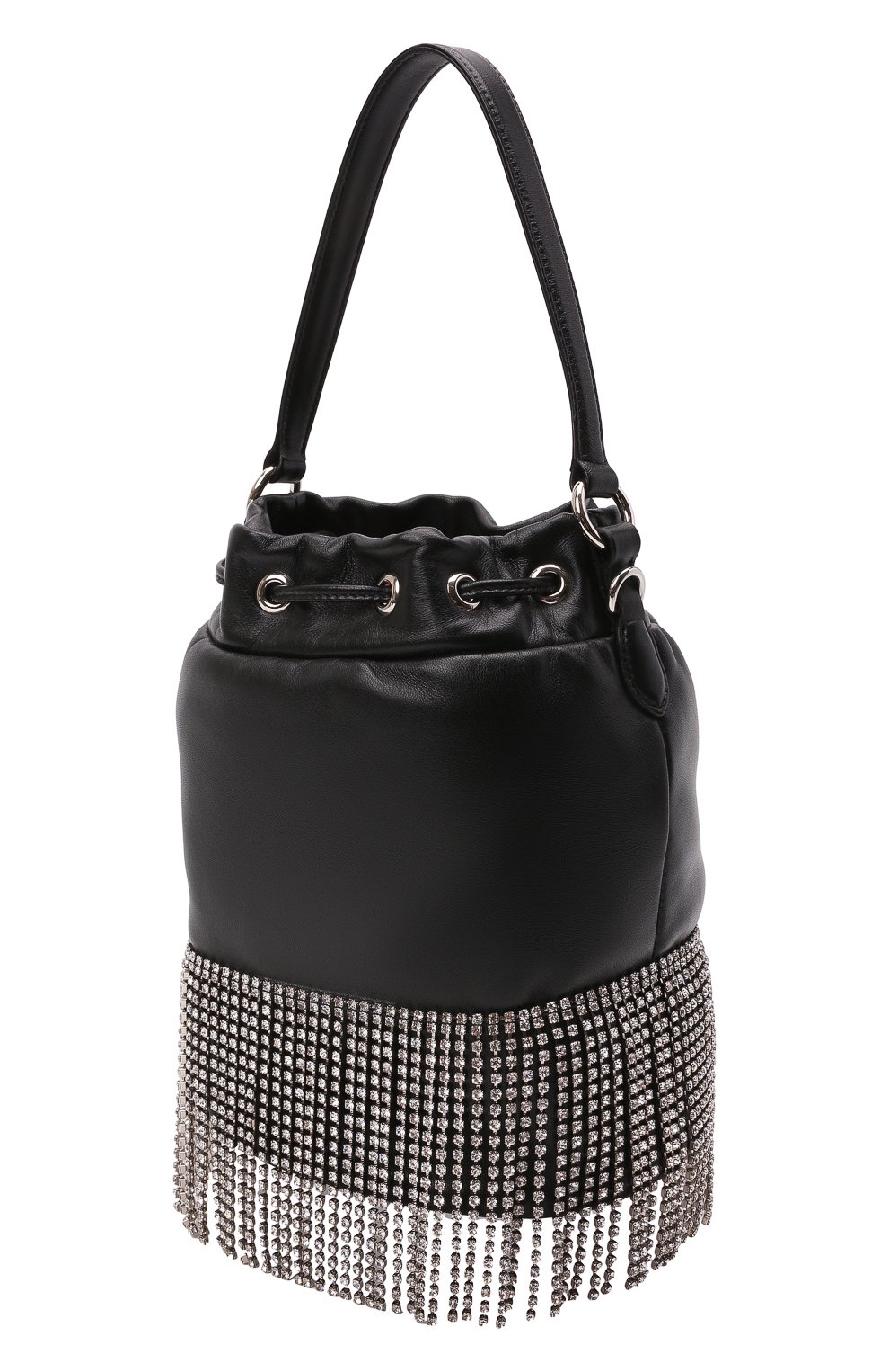 Женская сумка MIU MIU черного цвета, арт. 5BE014-2B6J-F0002-CFM | Фото 3 (Сумки-технические: Сумки top-handle; Материал: Натуральная кожа)