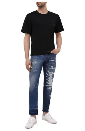 Мужская хлопковая футболка DOLCE & GABBANA черного цвета по цене 42850 руб., арт. G8NB3Z/FU7EQ | Фото 2 Мужская хлопковая футболка DOLCE & GABBANA черного цвета, арт. G8NB3Z/FU7EQ | Фото 2