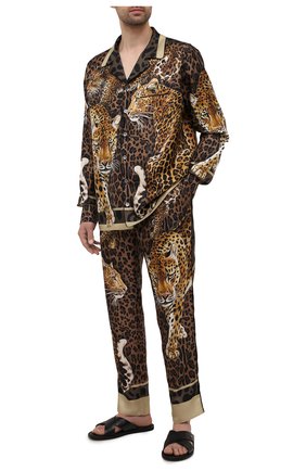 Мужские шелковые домашние брюки DOLCE & GABBANA леопардового цвета по цене 115000 руб., арт. GYB0HT/FI16G | Фото 2 Мужские шелковые домашние брюки DOLCE & GABBANA леопардового цвета, арт. GYB0HT/FI16G | Фото 2