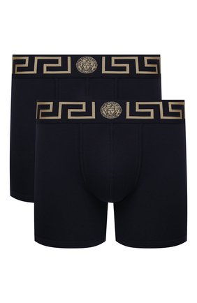 Мужские комплект из двух боксеров VERSACE темно-синего цвета по цене 10350 руб., арт. AU10192/A232741 | Фото 1 Мужские комплект из двух боксеров VERSACE темно-синего цвета, арт. AU10192/A232741 | Фото 1