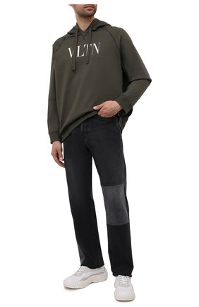 Мужской хлопковое худи VALENTINO хаки цвета по цене 75400 руб., арт. WV3MF18G7GA | Фото 2 Мужской хлопковое худи VALENTINO хаки цвета, арт. WV3MF18G7GA | Фото 2