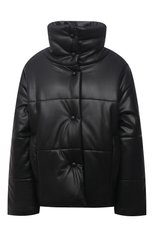 Женская утепленная куртка из экокожи NANUSHKA черного цвета, арт. NW20CRJK01899 | Фото 1 (Кросс-КТ: Куртка, Утепленный; Рукава: Длинные; Материал внешний: Синтетический материал; Стили: Спорт-шик; Материал подклада: Синтетический материал; Длина (верхняя одежда): Короткие)