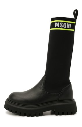 Детские сапоги с кожаной отделкой MSGM KIDS черного цвета по цене 33450 руб., арт. 69170/RANGER/T0M./36-41 | Фото 2 Детские сапоги с кожаной отделкой MSGM KIDS черного цвета, арт. 69170/RANGER/T0M./36-41 | Фото 2 (Материал внутренний: Натуральная кожа; Материал внешний: Текстиль, Кожа)